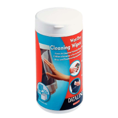 Esselte Boîte de 50 lingettes sèches et 50 lingettes humides pour écrans, surfaces plastiques, imprimantes, claviers, téléphones
