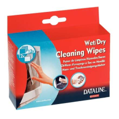 Esselte Pack de 12 lingettes sèches et 12 lingettes humides pour écrans - Conditionnées en sachets - Élimine la poussière