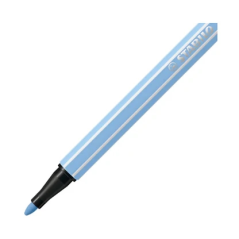 LOT de 10 Feutre à pointe fibre Stabilo Pen 68 - Largeur de trait : env. 1 mm - Encre à base d'eau - Bleu glacier