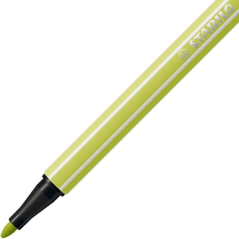 LOT de 10 Feutre à pointe fibre Stabilo Pen 68 - Largeur de trait : env. 1 mm - Encre à base d'eau - Vert citron