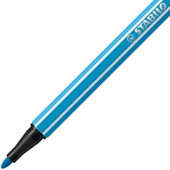 LOT de 10 Feutre à pointe fibre Stabilo Pen 68 - Largeur de trait : env. 1 mm - Encre à base d'eau - Bleu clair