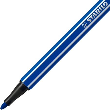 LOT de 10 Feutre à pointe fibre Stabilo Pen 68 - Largeur de trait : env. 1 mm - Encre à base d'eau - Bleu marine