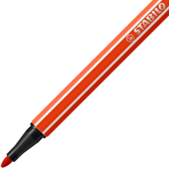 LOT de 10 Feutre à pointe fibre Stabilo Pen 68 - Largeur de trait : env. 1 mm - Encre à base d'eau - Rouge