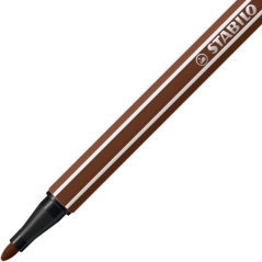 LOT de 10 Feutre à pointe fibre Stabilo Pen 68 - Largeur de trait : env. 1 mm - Encre à base d'eau - Marron