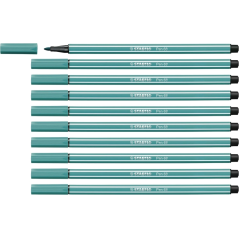 LOT de 10 Feutre à pointe fibre Stabilo Pen 68 - Largeur de trait : env. 1 mm - Encre à base d'eau - Turquoise