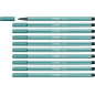 LOT de 10 Feutre à pointe fibre Stabilo Pen 68 - Largeur de trait : env. 1 mm - Encre à base d'eau - Turquoise