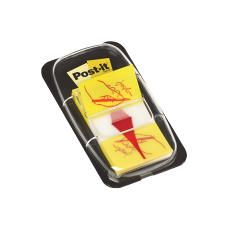 Distributeur d'index Post-It avec 50 marqueurs d'index repositionnables - Forme rectangulaire - Jaune clair