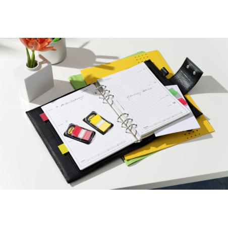 Distributeurs Post-It Index, lot de 6, avec marqueurs d'index repositionnables - Forme rectangulaire - Couleurs assorties