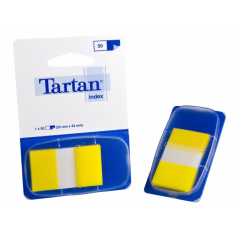 Lot de 12 distributeurs Tartan avec 50 marqueurs repositionnables - 25 x 43 mm - Jaune