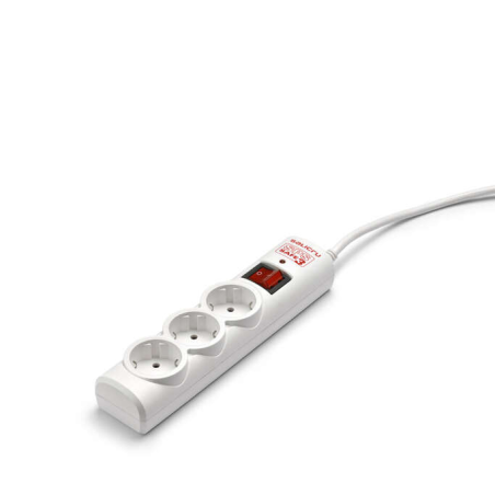 Salicru SPS SAFE Multiprise 3 Protecteurs Électriques Actifs Dernière Génération - 3 Prises Schuko - Couleur Blanc