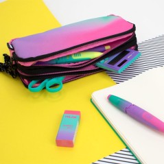 ✅ Trousse Milan Sunset 3 Compartiments - Tissu Résistant aux Déchirures et aux Déchirures - Mesures 22x11x6,5 en stock