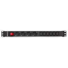 Salicru Multiprise SPS PDU Unité de distribution d'alimentation - 4 prises Schuko et 6 prises IEC C13 - Couleur noire