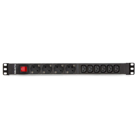 Salicru Multiprise SPS PDU Unité de distribution d'alimentation - 4 prises Schuko et 6 prises IEC C13 - Couleur noire