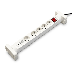 Multiprise Salicru SPS SAFE 5S+ avec protections électriques actives de dernière génération - 5 prises Schuko - 1 port USB-A, 2