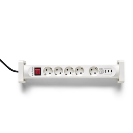 Multiprise Salicru SPS SAFE 5S+ avec protections électriques actives de dernière génération - 5 prises Schuko - 1 port USB-A, 2