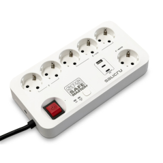 Multiprise Salicru SPS SAFE MASTER+ avec protections électriques actives de dernière génération - 6 prises Schuko - 1 port USB-A