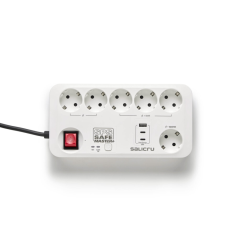 Multiprise Salicru SPS SAFE MASTER+ avec protections électriques actives de dernière génération - 6 prises Schuko - 1 port USB-A