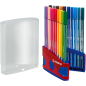 Étui Stabilo Premium Pen 68 avec 20 feutres - Pointe fibre - Largeur de trait env. 1 mm - Haute luminosité et couleurs vives - C