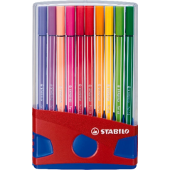 Étui Stabilo Premium Pen 68 avec 20 feutres - Pointe fibre - Largeur de trait env. 1 mm - Haute luminosité et couleurs vives - C
