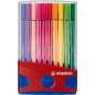 Étui Stabilo Premium Pen 68 avec 20 feutres - Pointe fibre - Largeur de trait env. 1 mm - Haute luminosité et couleurs vives - C