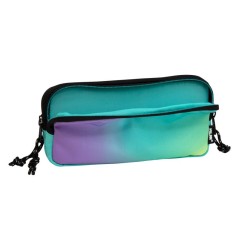 Trousse Milan Sunset 3 Compartiments - Tissu Indéchirable - Dimensions 22x11x6,5cm - Couleur Turquoise