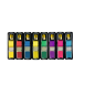 Lot de 8 distributeurs Post-It avec 35 marqueurs d'index repositionnables - Forme rectangulaire - Couleurs assorties