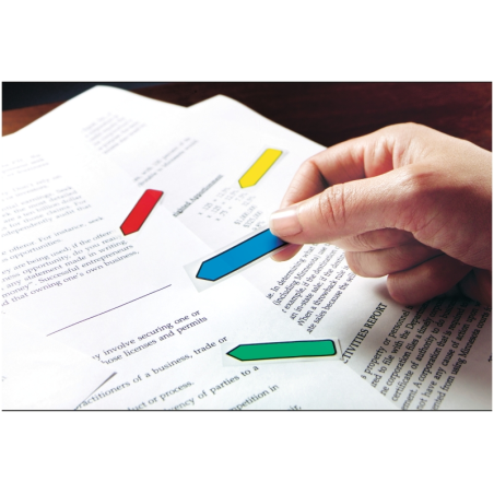 Distributeurs Post-It Index, lot de 4, avec 24 marqueurs index repositionnables - Forme rectangulaire - Couleurs assorties