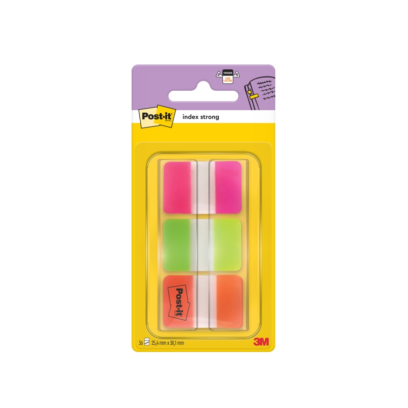 Distributeur d'index Post-It avec 36 marqueurs repositionnables - Forme rectangulaire - Couleurs assorties