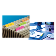 Distributeur d'index Post-It avec 36 marqueurs repositionnables - Forme rectangulaire - Couleurs assorties