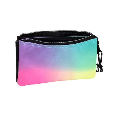 Trousse Milan Sunset à 5 compartiments - Tissu résistant aux casses et aux déchirures - Dimensions 22x12x4cm - Modèle Noir