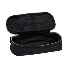 Trousse ovale Milan Sunset - Compartiment intérieur en maille - Tissu indéchirable - Dimensions 20,5x9x5,5 cm - Couleur Noir