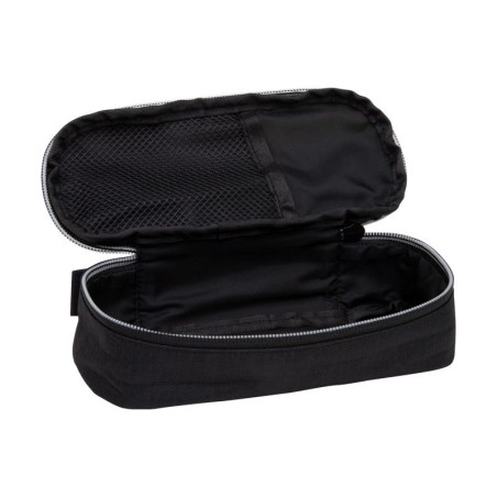 Trousse ovale Milan Sunset - Compartiment intérieur en maille - Tissu indéchirable - Dimensions 20,5x9x5,5 cm - Couleur Noir