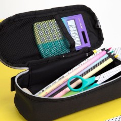 ✅ Trousse ovale Milan Sunset - Compartiment intérieur en maille - Tissu indéchirable - Dimensions 20,5x9x5,5 c en stock