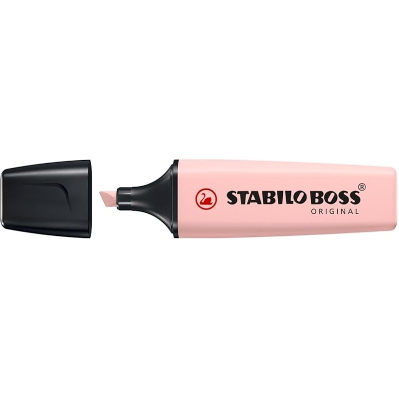 LOT de 10 Marqueur fluorescent Stabilo Boss Naturecolors Wildflower Edition - Trait de 2 à 5 mm - Encre à l'eau - Couleur blush