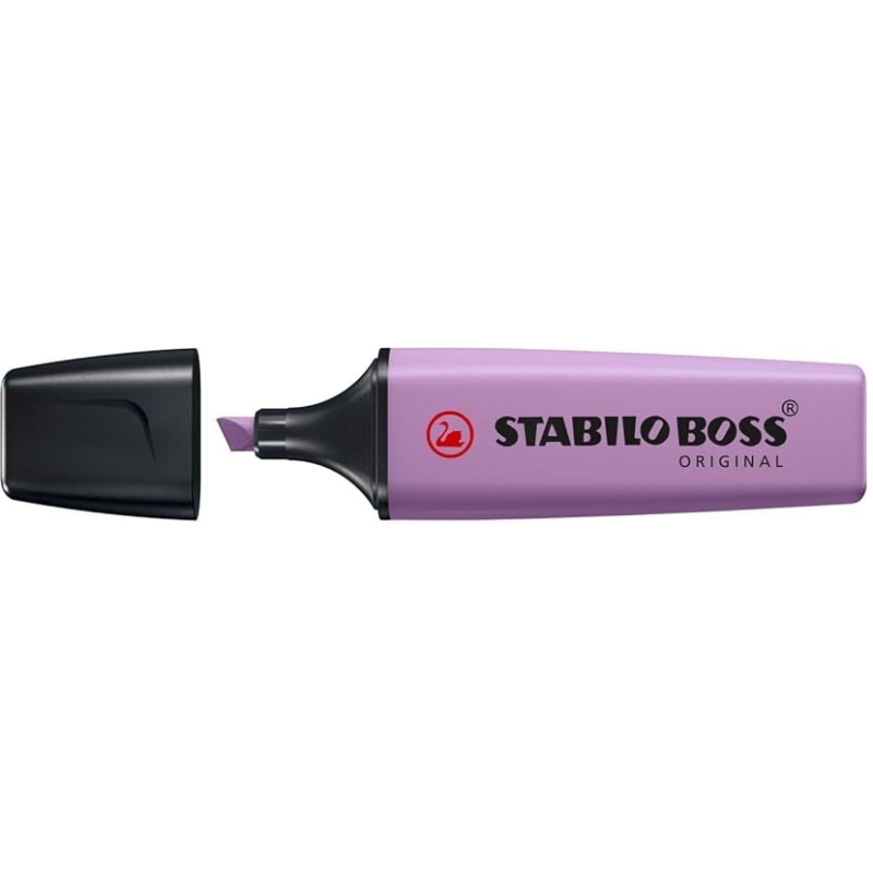 LOT de 10 Marqueur fluorescent Stabilo Boss Naturecolors Wildflower Edition - Trait de 2 à 5 mm - Encre à l'eau - Lilas grisâtre