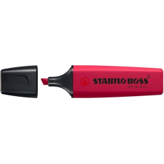 LOT de 10 Marqueur fluorescent Stabilo Boss Naturecolors Wildflower Edition - Trait de 2 à 5 mm - Encre à base d'eau - Rouge bor