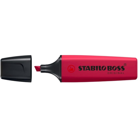 LOT de 10 Marqueur fluorescent Stabilo Boss Naturecolors Wildflower Edition - Trait de 2 à 5 mm - Encre à base d'eau - Rouge bor