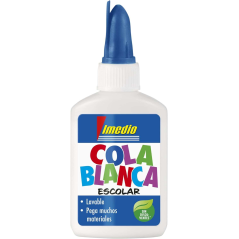 LOT de 12 Colle Scolaire Imedio Blanche 40gr - Sans Solvant - Flacon Souple Idéal pour les Enfants - Avec Spatule Intégrée