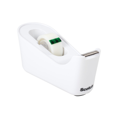 Dévidoir de ruban adhésif Scotch - Pour rubans jusqu'à 19 mm x 33 m - Ruban inclus - Blanc