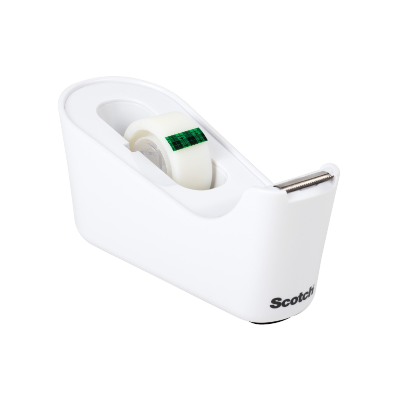 Dévidoir de ruban adhésif Scotch - Pour rubans jusqu'à 19 mm x 33 m - Ruban inclus - Blanc