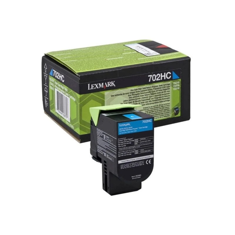 Cartouche de toner cyan originale Lexmark CS310/CS410/CS510 - 70C2HC0/70C2HCE/70C0H20/702HC