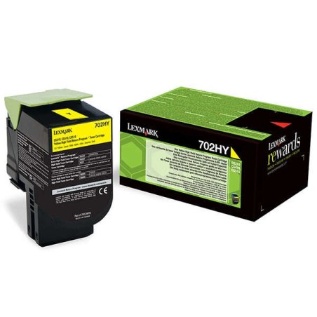 Cartouche de toner jaune originale Lexmark CS310/CS410/CS510 - 70C2HY0/70C2HYE/70C0H40/702HY