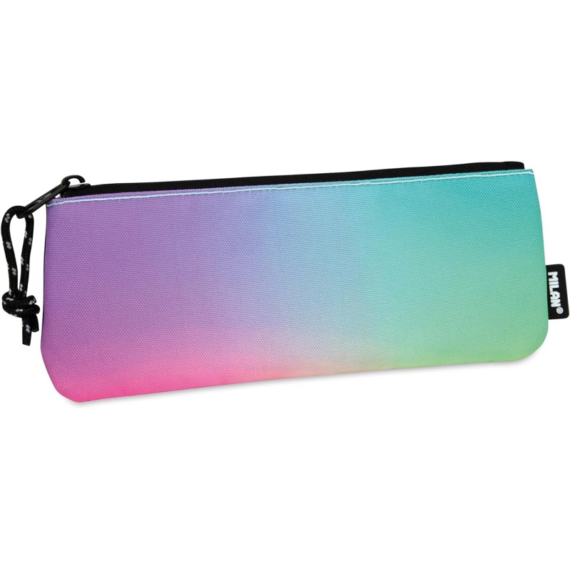 Petite trousse rectangulaire plate Milan Sunset - Tissu résistant aux casses et aux déchirures - Dimensions 23x9x1,3 cm