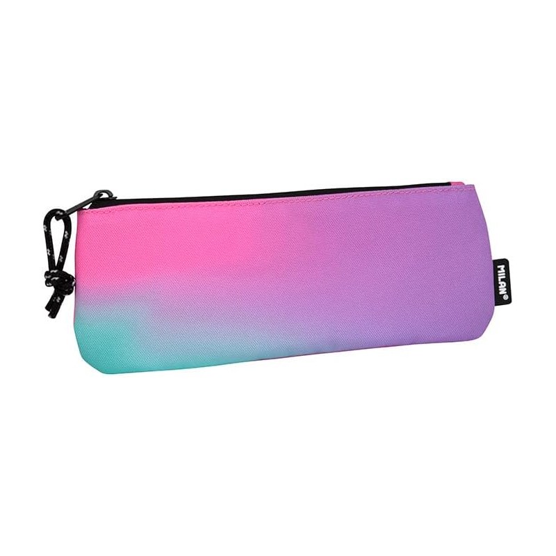 Petite trousse rectangulaire plate Milan Sunset - Tissu résistant aux cassures et aux déchirures - Dimensions 23x9x1,3 cm