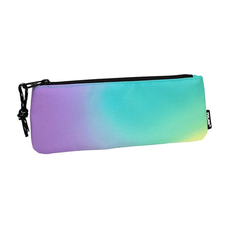 Petite trousse rectangulaire plate Milan Sunset - Tissu résistant aux casses et aux déchirures - Dimensions 23x9x1,3 cm