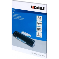 Dahle Pack de 100 Pochettes de Plastification Brillantes A3 - 125 Microns - Haute Qualité - Transparent