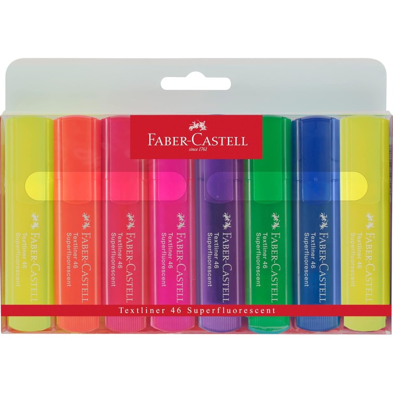 Marqueurs fluorescents Faber-Castell Textliner 46 x8 biseautés Marqueurs fluorescents Faber-Castell Textliner 46 x8 biseautés