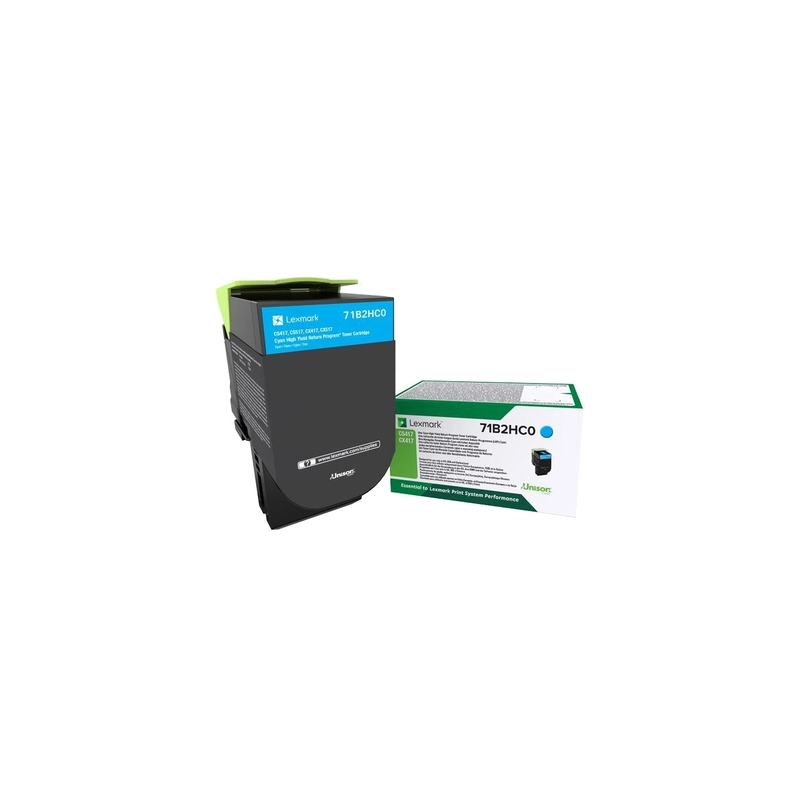 Cartouche de toner cyan originale Lexmark CS417/CX417/CS517/CX517 - 71B2HC0/71B0H20
