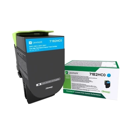 Cartouche de toner cyan originale Lexmark CS417/CX417/CS517/CX517 - 71B2HC0/71B0H20