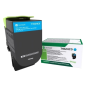 Cartouche de toner cyan originale Lexmark CS417/CX417/CS517/CX517 - 71B2HC0/71B0H20